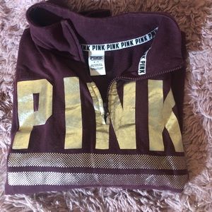 PInk by VS burgundy quarter zip sweater